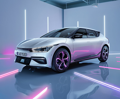 Der Kia EV6 seitliche Frontansicht