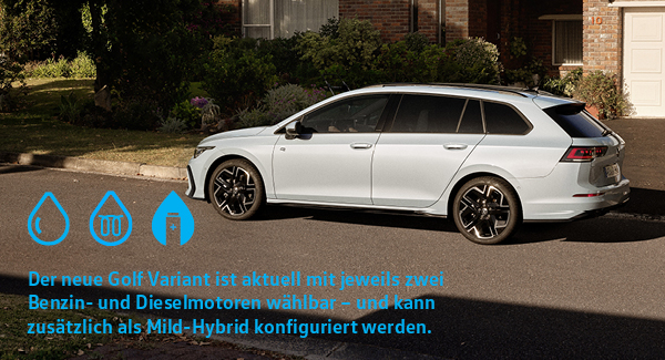 Der neue Golf Variant in Seitenansicht