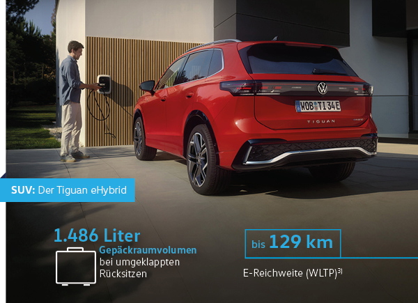 Der Tiguan eHybrid lädt an einer Wallbox